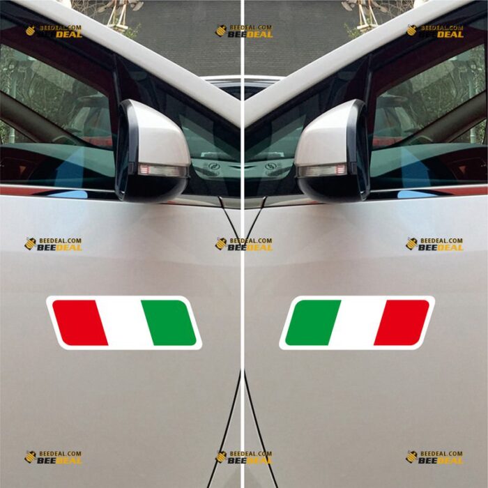 Italian Flag Sticker Decal Vinyl – Pair, Mirror Images Reversed – For Car Truck Bumper Bike Laptop – Custom, Choose Size, Reflective or Glossy 73032248