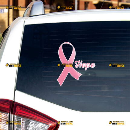 Pink Ribbon Sticker Decal Vinyl Breast Cancer Awareness Hope