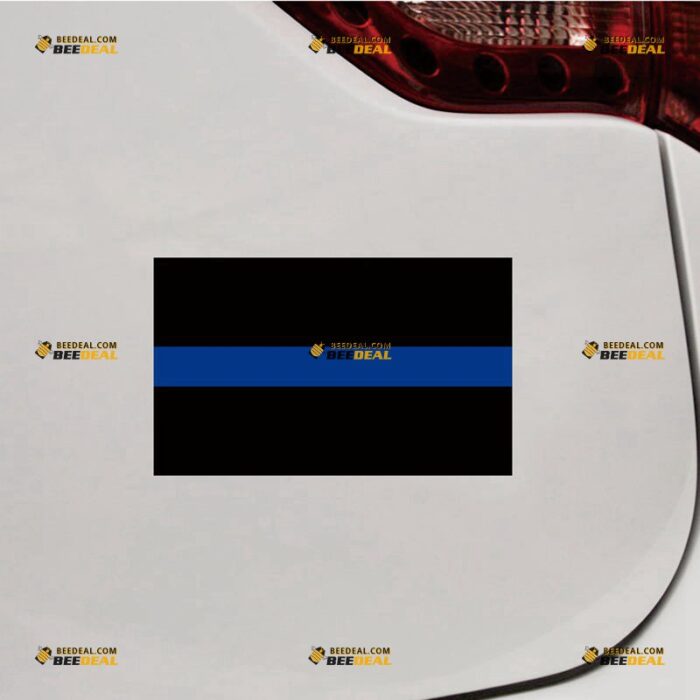 Thin Blue Line Sticker Decal Vinyl American Police Force Flag – For Car Truck Bumper Bike Laptop – Custom, Choose Size Glossy 8132159
