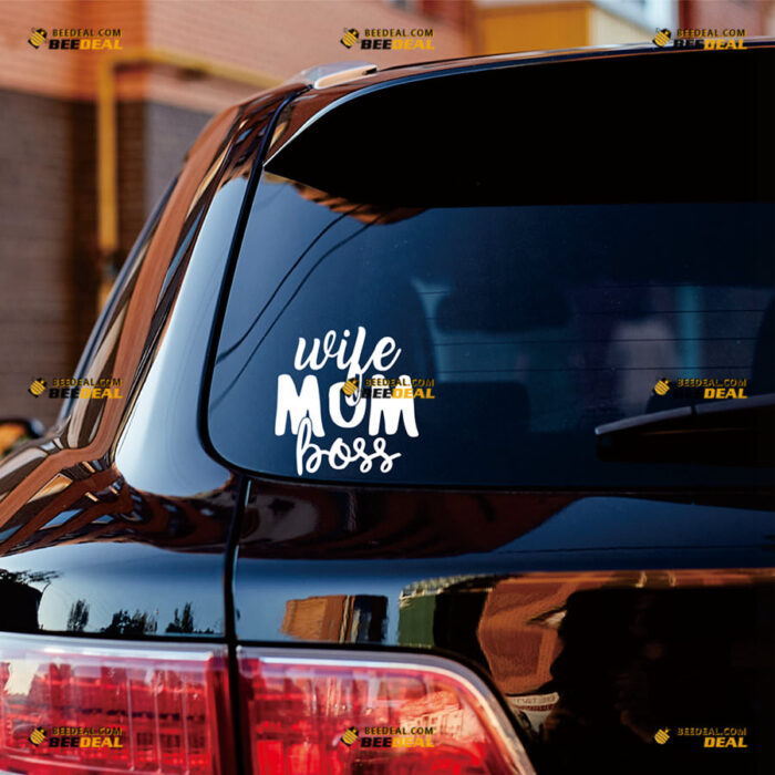 Wife Mom Boss Sticker Decal Vinyl Cursive – For Car Truck Bumper Bike Laptop – Custom, Choose Size Color – Die Cut No Background 8263946