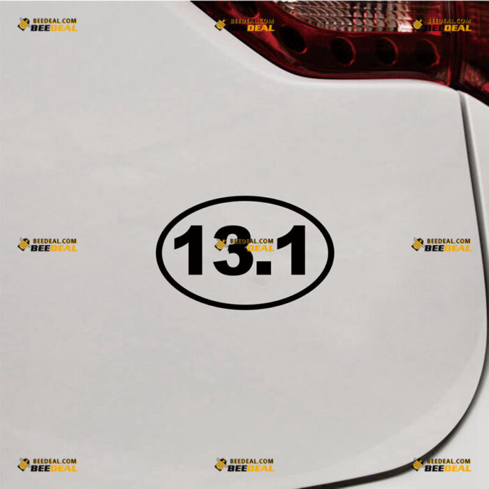 13.1 Sticker Decal Vinyl Half Marathon Run Oval Runner – For Car Truck Bumper Bike Laptop – Custom, Choose Size Color – Die Cut No Background