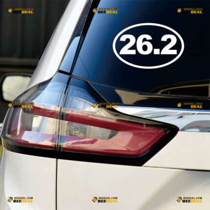 26.2 Sticker Decal Vinyl Marathon Run Oval Runner – For Car Truck Bumper Bike Laptop – Custom, Choose Size Color – Die Cut No Background