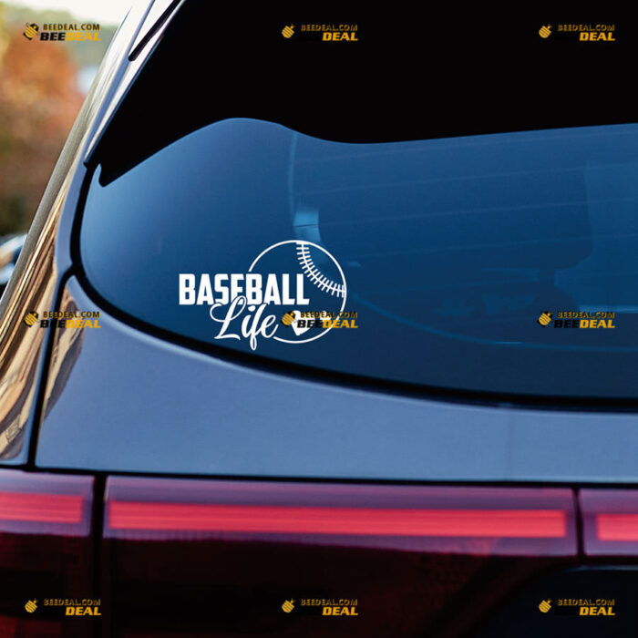 Baseball Life Sticker Decal Vinyl Heart – For Car Truck Bumper Bike Laptop – Custom, Choose Size Color – Die Cut No Background 92630858