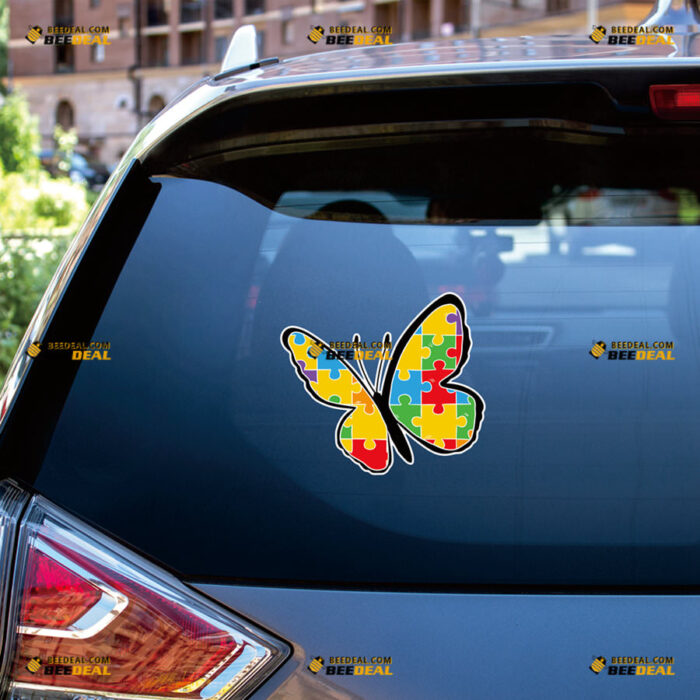 Butterfly Sticker Decal Vinyl Autism Awareness, Puzzle Piece Autistic – Custom, Choose Size, Reflective or Glossy 83131404