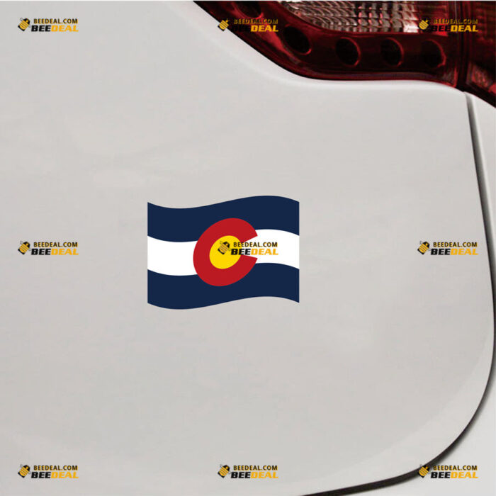 Colorado State Flag Sticker Decal Vinyl Waving – For Car Truck Bumper Bike Laptop – Custom, Choose Size, Reflective or Glossy 91331518