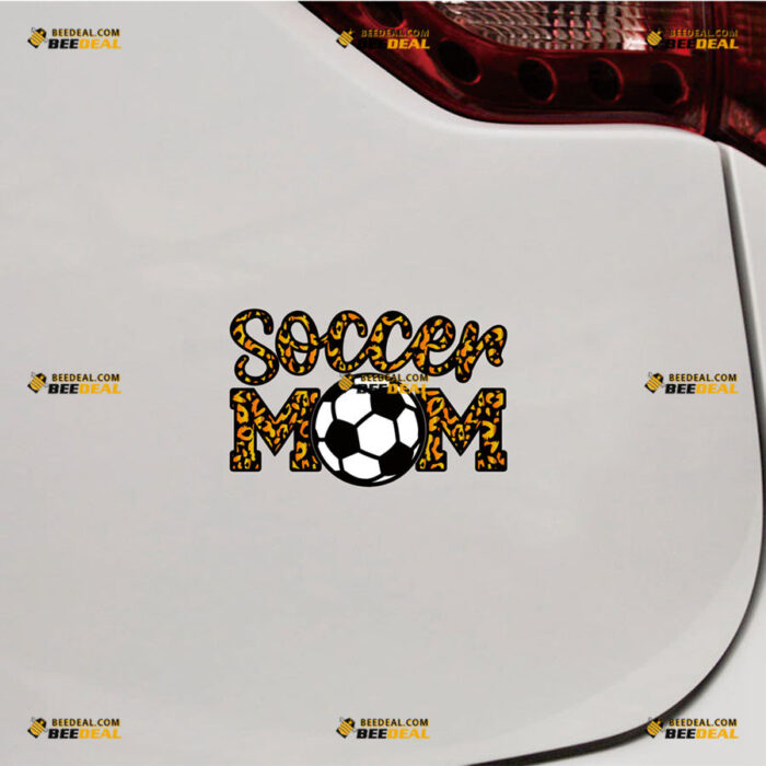 Soccer Mom Sticker Decal Vinyl Football, Gold Leopard – For Car Truck Bumper Bike Laptop – Custom, Choose Size, Reflective or Glossy 92031356