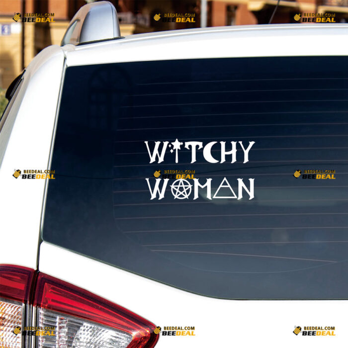 Witchy Woman Sticker Decal Vinyl Witch Wiccan Pentagram Pentacle – For Car Truck Bumper Bike Laptop – Custom, Choose Size Color – Die Cut No Background