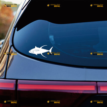 Yellowfin Tuna Sticker Decal Vinyl Fish Silhouette – For Car Truck Bumper Bike Laptop – Custom, Choose Size Color – Die Cut No Background 92031242