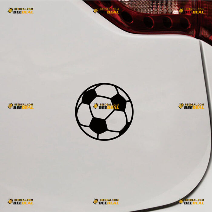 Soccer Ball Football Sticker Decal Vinyl – For Car Truck Bumper Bike Laptop – Custom, Choose Size Color – Die Cut No Background
