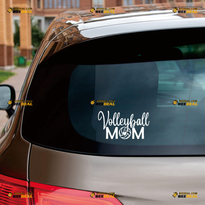 Volleyball Mom Sticker Decal Vinyl Heart Inside – For Car Truck Bumper Bike Laptop – Custom, Choose Size Color – Die Cut No Background 92630940