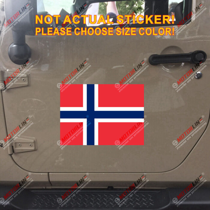 Flag of Norway Norwegian Decal Sticker Car Vinyl Reflective Glossy pick size - Image 1