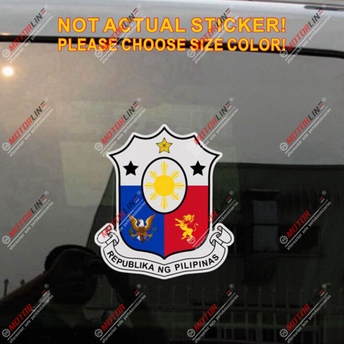 Philippines Coat of arms Decal Sticker Car Vinyl reflective Glossy Filipino