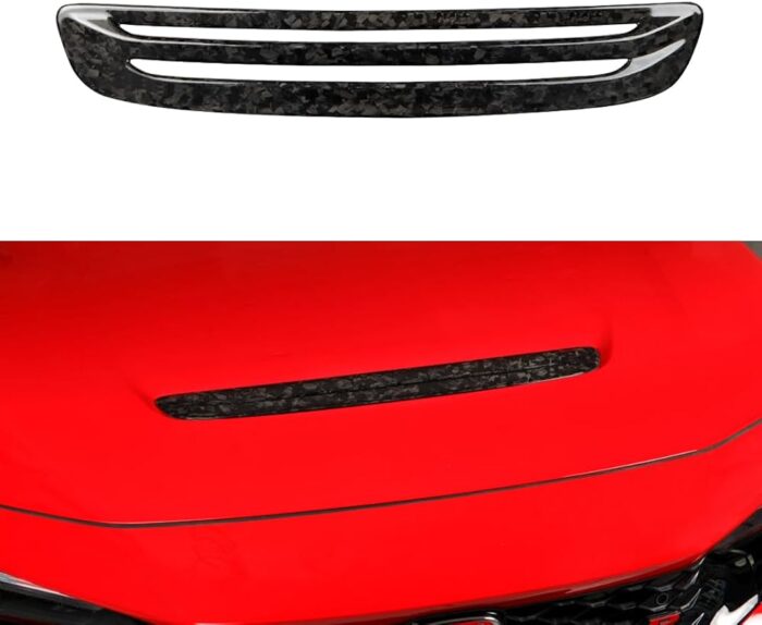 JSWAN Real Carbon Fiber Front Hood Air Intake Grille Cover Fit For 11th Gen TypeR FL5(2023) Type r Hood Vent Fender Intake Grille Cars Bonnet Air Flow Intake Cover Decorative (Forging)