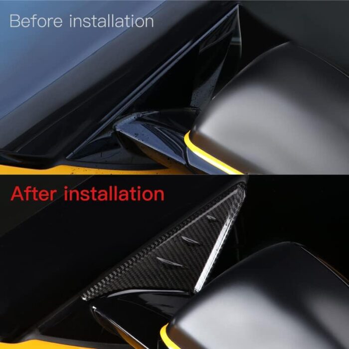 JSWAN Carbon Fiber A Pillar Rearview Mirror Panel Trim Cover for GR Supra A90 2019-2023 Side Window A-Pillar Triangle Cover (Matte Black)