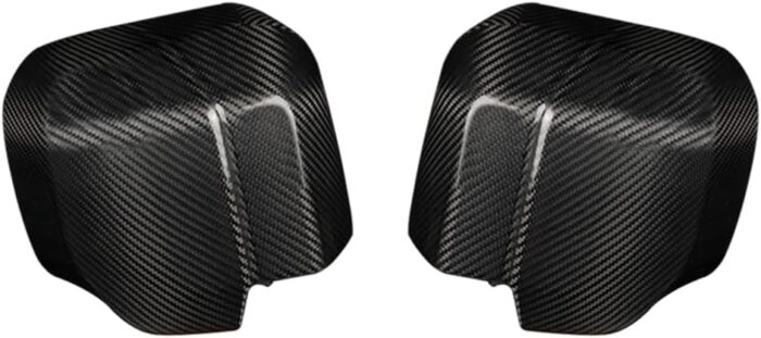JSWAN 2Pcs Carbon Fiber Side Mirror Cover for Land Rover Defender 110 90 130 (2020-2023) Real 3K Dry Carbon Fiber Side Rearview Mirror Cover, Gloss Black Exterior Mirrors Overlay Cap (Bright Black)