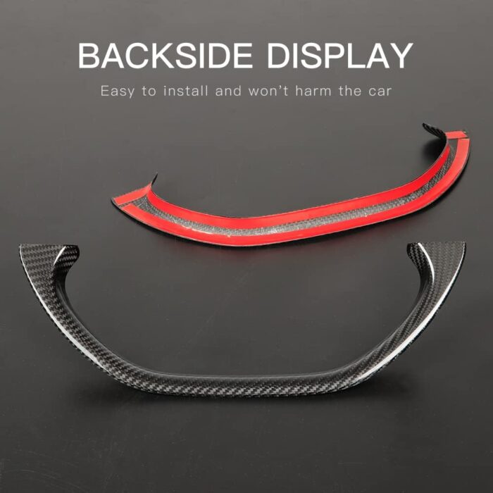 JSWAN Real Carbon Fiber Steering Wheel Cover with Red Marker for KIA EV6 GT GTLINE (2021-2024) Dry Carbon Fiber Steering Wheel Panel Cap (Bright Lower Part) - Image 6