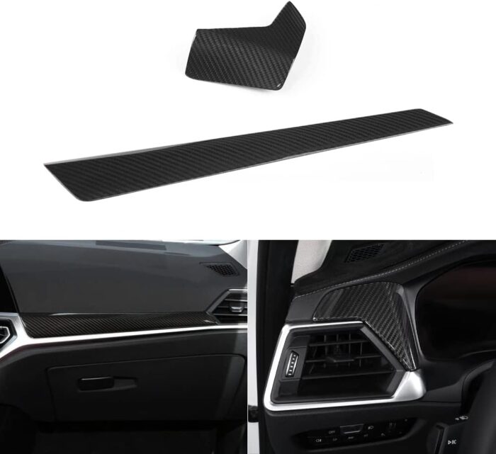 JSWAN Carbon Fiber Center Console Dashboard Panel Trim Cover for BMW 3 4 Series G20 G22 G21 G82 G42 330i 325i 430i 425i 225i M4 (LHD) Dashboard Lid Stripe Cover (1pcs Small Carbon Fiber)