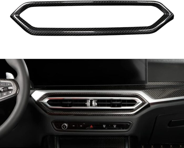 JSWAN Carbon Fiber Air Conditioning Outlet Vent Frame Cover for BMW 2 3 Series G20 G42 330i 330e 325i M240i M3 G80 G87 i4 M50 i3 eDrive 40L (2023) Dashboard AC Ventilation Trim, Front Air Vent Clips