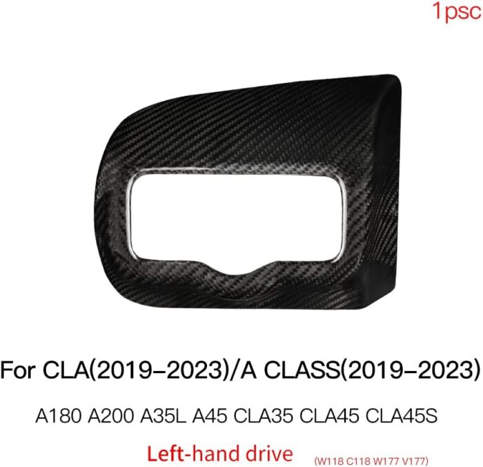 JSWAN Carbon Fiber Headlight Switch Frame Trim Cover for LHD Mercedes Benz CLA/A Class A180 A200 A35L A45S CLA35 CLA45 CLA45S W118 W177 V177 Dashboard Headlight Button Control Sticker