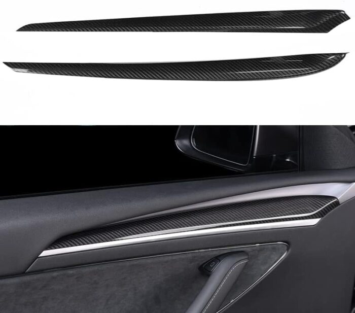 JSWAN Real Carbon Fiber Dash Cover Wrap Fit for Model 3 (2017-2022) and Model Y (2021-2022) Dashboard Cover Matte Gloss Forging 3K240 Dry Carbon Fiber Dash Panel Sticker(M3/Y-Dashboard Matte)