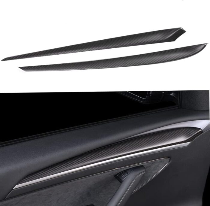 JSWAN Real Carbon Fiber Dash Cover Wrap Fit for Model 3 (2017-2022) and Model Y (2021-2022) Dashboard Cover Matte Gloss Forging 3K240 Dry Carbon Fiber Dash Panel Sticker(M3/Y-Dashboard Matte)