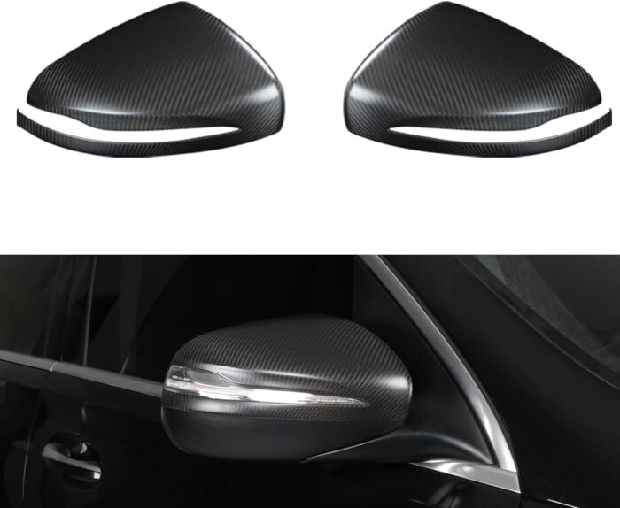 JSWAN 2PCS Carbon Fiber Door Rearview Mirror Cover Fit for Benz 350 G500 GLE350 GLE450 AMG G63 Exterior Mirrors Overlay Cap