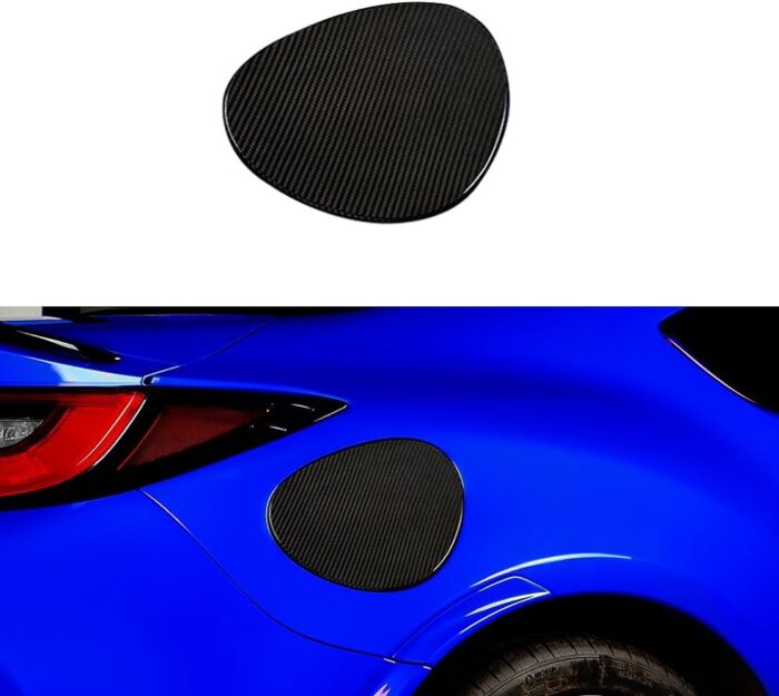 JSWAN Real Carbon Fiber Fuel Tank Cover Fit for Subaru BRZ Scion FRS Toyota FT86 Direct Add-On gas fuel door cover Gas Lid Cap Fuel Filler Cover Gas Tank Cap Cover