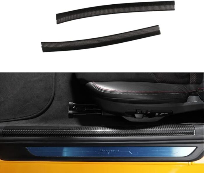 JSWAN Carbon Fiber Car Door Pedal Board Trim Sticker for Supra GR A90 MK5 2019-2023 Car Door Pedal Cover, A90 Interior Accessories