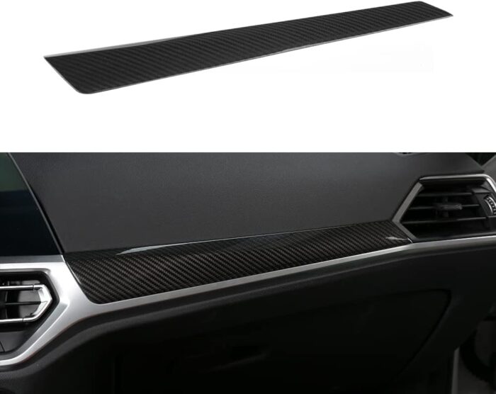 JSWAN Carbon Fiber Center Console Dashboard Panel Trim Cover for BMW 3 4 Series G20 G22 G21 G82 G42 330i 325i 430i 425i 225i M4 (LHD) Dashboard Lid Stripe Cover (1pcs Small Carbon Fiber)