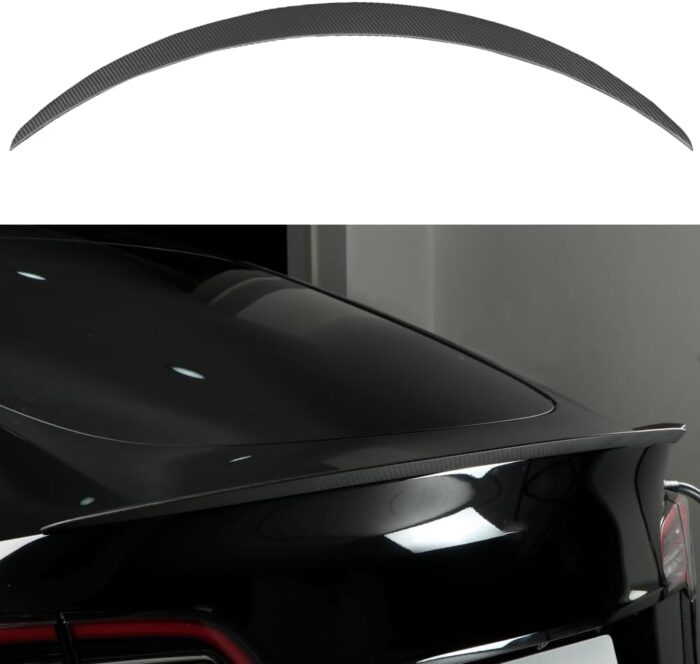 JSWAN Real Carbon Fiber Rear Spoiler Wing Fit for Tesla Model Y Rear Lip Trunk Spoiler Tail Spoiler Wing Rear Trunk Spoiler Lip Tail Wing Rear Trunk Lid (Model Y Gloss Black)