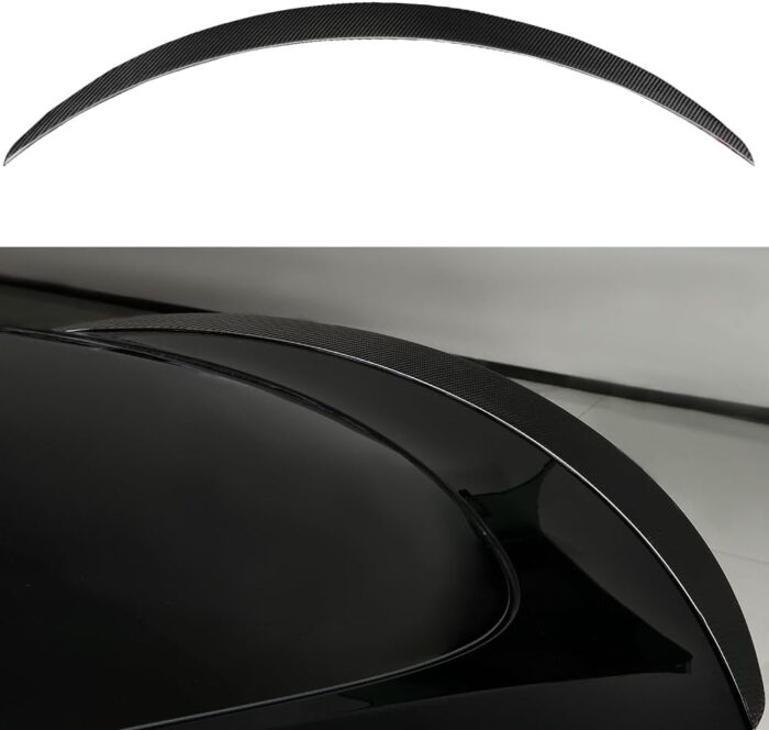 JSWAN Real Carbon Fiber Rear Spoiler Wing Fit for Tesla Model Y Rear Lip Trunk Spoiler Tail Spoiler Wing Rear Trunk Spoiler Lip Tail Wing Rear Trunk Lid (Model Y Gloss Black)