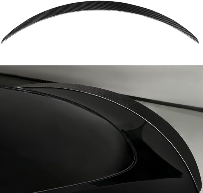 JSWAN Real Carbon Fiber Rear Spoiler Wing Fit for Tesla Model Y Rear Lip Trunk Spoiler Tail Spoiler Wing Rear Trunk Spoiler Lip Tail Wing Rear Trunk Lid (Model Y Gloss Black)