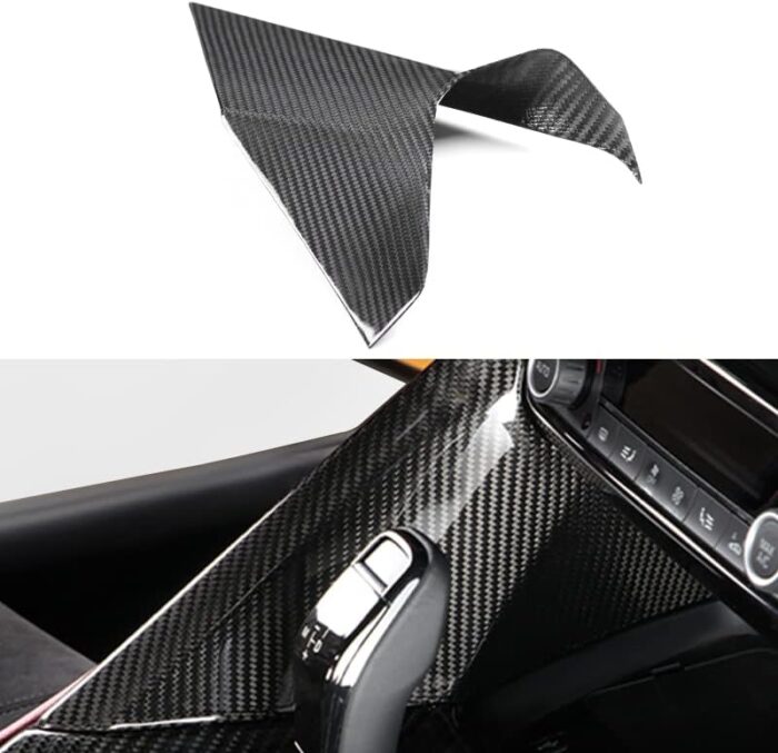 JSWAN Carbon Fiber Center Console Armrest Cover Central Gear Shift Side Trim Panel Sticker for Supra A90 GR 2019-2023 LHD Dashboard Decorative Cover, Supra Interior Accessories (Left Hand Drive)