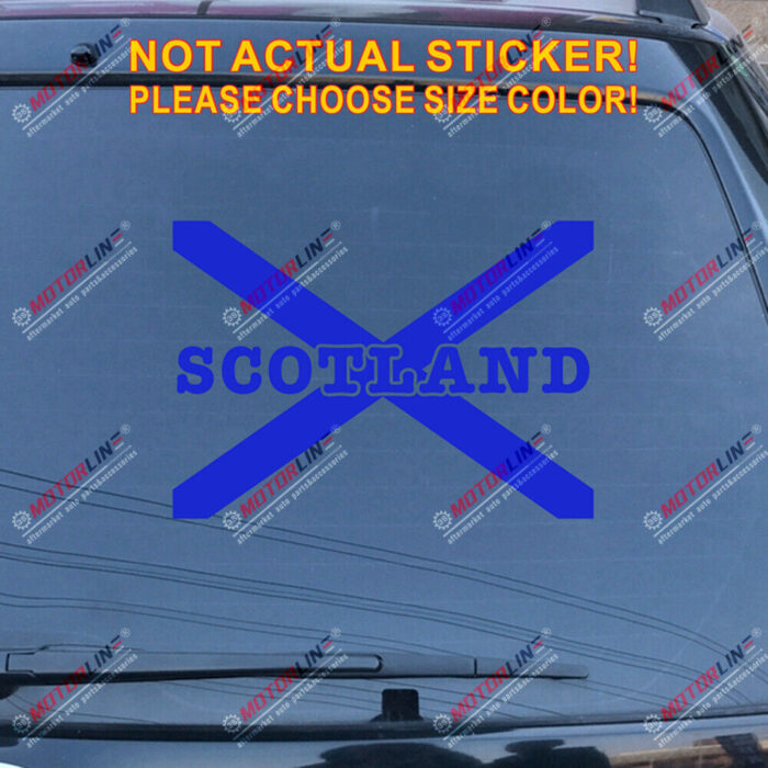 Scotland Saltire Cross Decal Sticker Scottish Car Vinyl pick size color letter