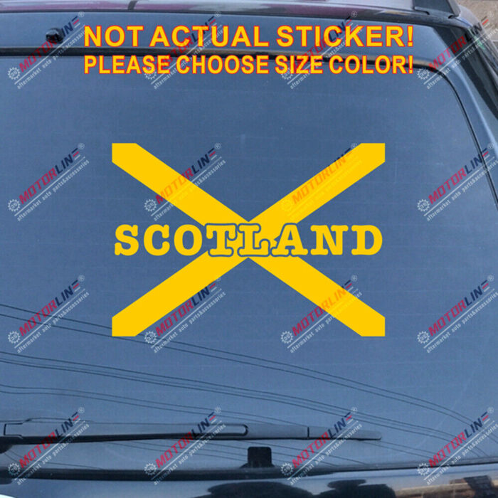 Scotland Saltire Cross Decal Sticker Scottish Car Vinyl pick size color letter