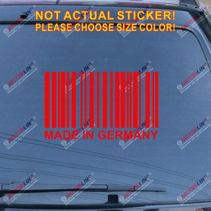 Made In Germany Barcode Decal Sticker Car Vinyl German fit for BMW Benz b