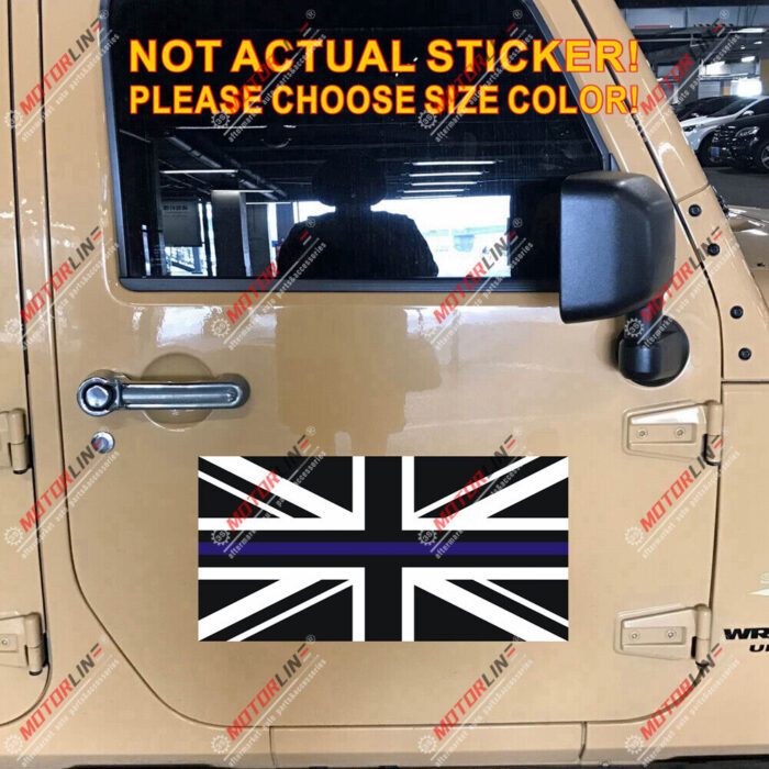 Thin Blue Line UK Flag Union Jack Decal Sticker Car Vinyl Reflective Glossy