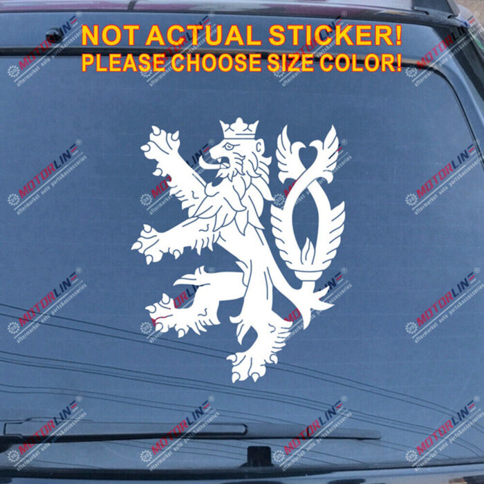 Czech Republic Lion Decal Sticker Czechs Car Vinyl pick size color no bkgrd b