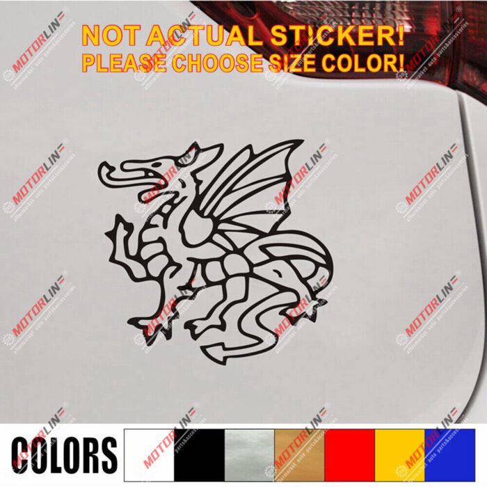 Anglo Saxon White Dragon Decal Sticker England English Car Vinyl pick size g
