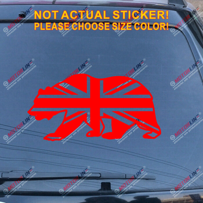 California State Bear Cali UK Union Jack Flag Decal Sticker Car Vinyl pick size