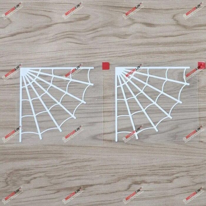 2x White 4'' Corner Spider Web Cobweb Decal Sticker Car Laptop Vinyl No bkgrd