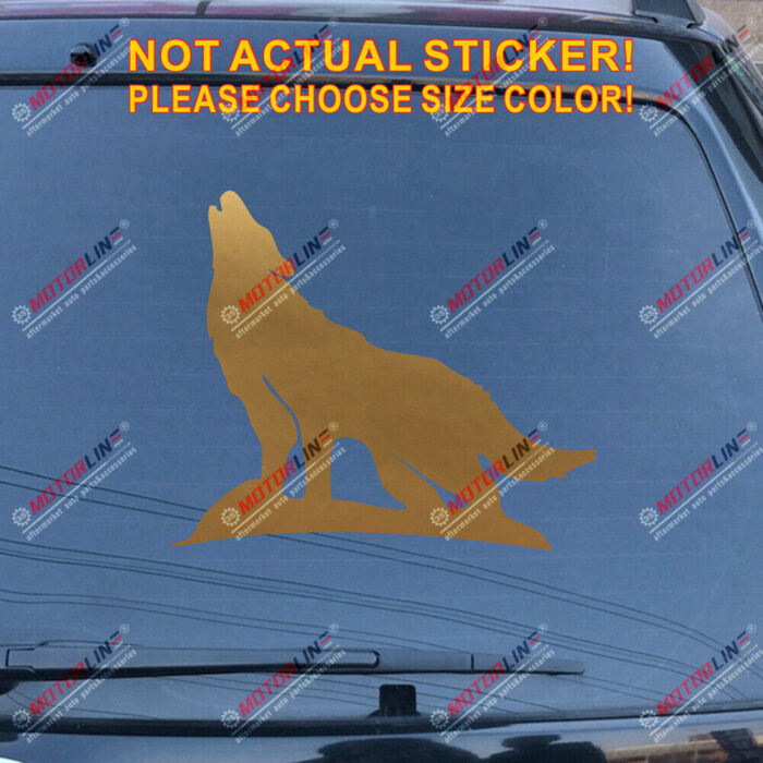 Howling Wolf Decal Sticker Car Vinyl pick size color no bkgrd die cut a