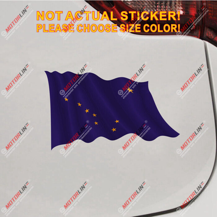 Alaska State AK Flag Waving Decal Sticker Car Vinyl reflective glossy pick size - Image 1