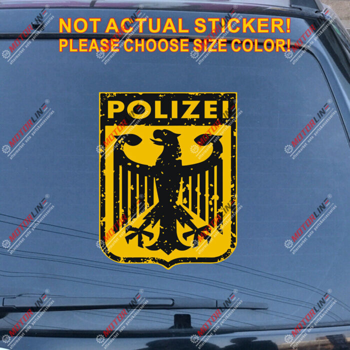 Germany Polizei Coat of arms German Eagle Decal Sticker Reflective Car Vinyl c