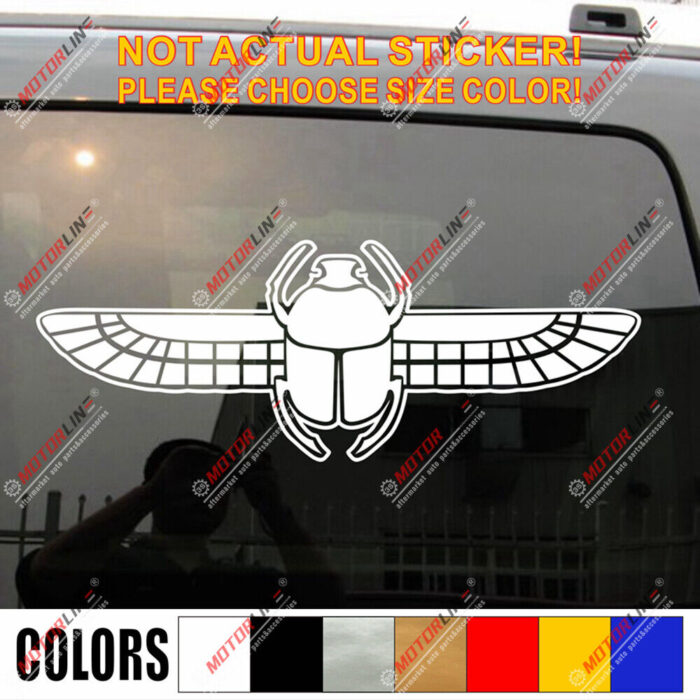 Scarab Beetle Egypt Decal Sticker Car Vinyl pick size color no bkgrd winged