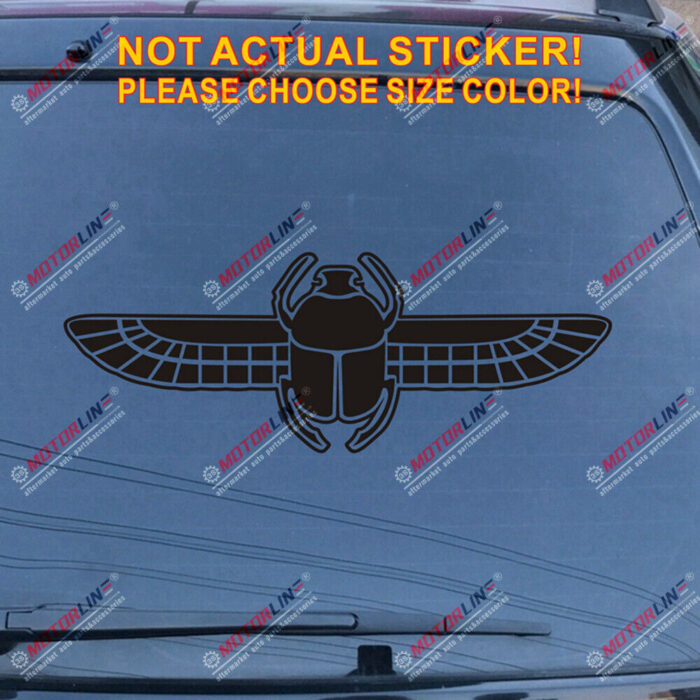 Scarab Beetle Egypt Decal Sticker Car Vinyl pick size color no bkgrd winged