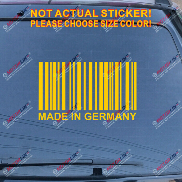 Made In Germany Barcode Decal Sticker Car Vinyl German fit for BMW Benz b