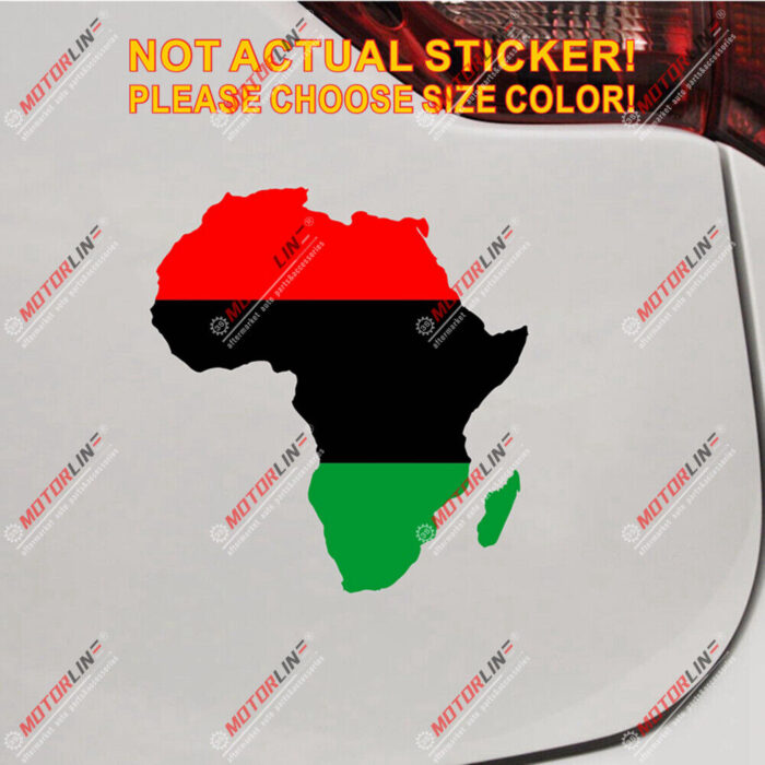 Africa Pan African Flag Map outline Decal Sticker Car Vinyl pick size