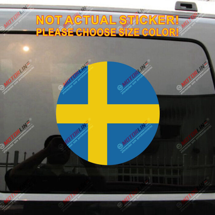 Flag of Sweden Swedish Flag Decal Sticker Roundel Car Vinyl Reflective Glossy