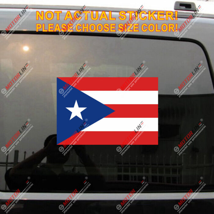 Puerto Rico Flag PR Decal Sticker Car Vinyl Reflective Glossy pick size printed